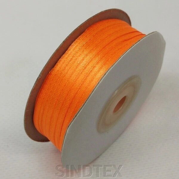 Стрічка атласна 0,3 см. (3 мм) помаранчева від компанії SINDTEX - фото 1