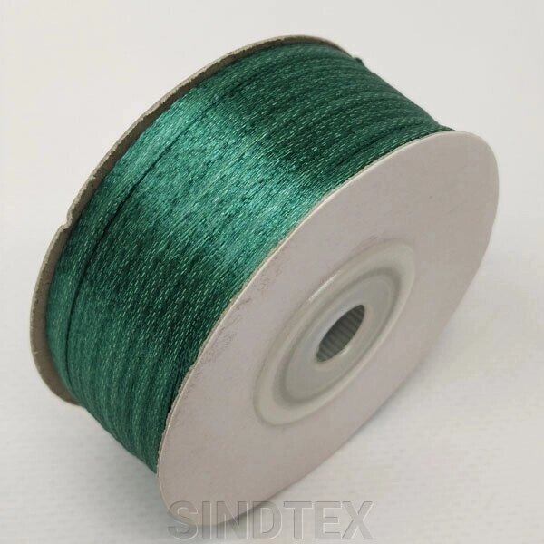 Стрічка атласна 0,3 см. (3 мм) темно-зелена від компанії SINDTEX - фото 1