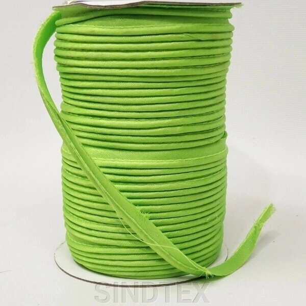 Стрічка кант для шиття атлас, зелений колір 6091 від компанії SINDTEX - фото 1