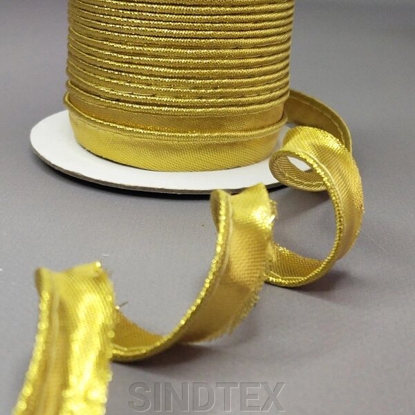 Стрічка кант-парча для шиття, золотий колір 72 ярди від компанії SINDTEX - фото 1