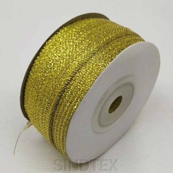 Стрічка парча 0,3см - 90м, колір золото від компанії SINDTEX - фото 1