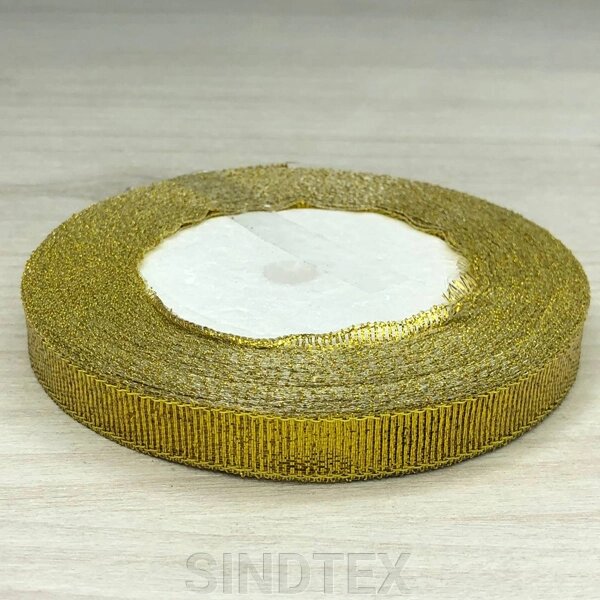 Стрічка парча - 10 мм, рулон 22 м - золото від компанії SINDTEX - фото 1