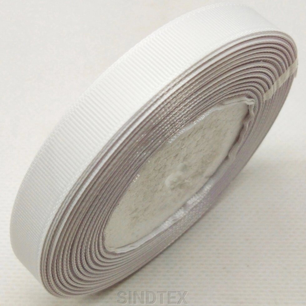 Стрічка репсова 1,2 см. (12мм) біла 23м. від компанії SINDTEX - фото 1