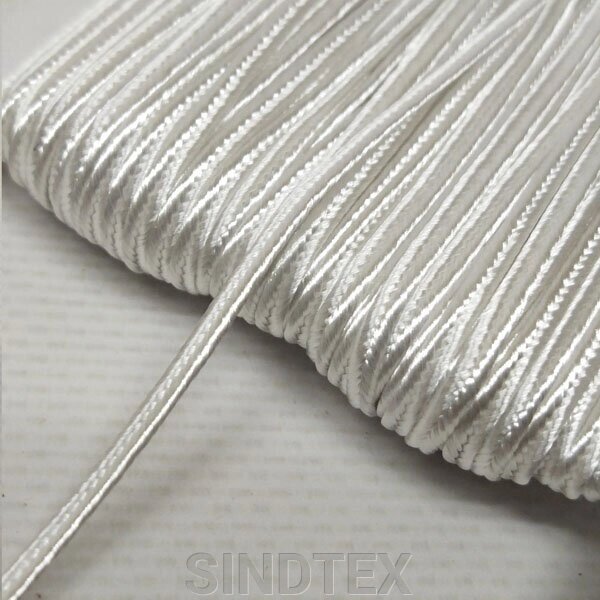 Сутажний шнур плоский 3мм - білий від компанії SINDTEX - фото 1