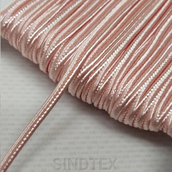 Сутажний шнур плоский 3мм - персик від компанії SINDTEX - фото 1