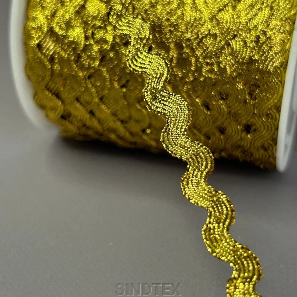 Тасьма В'юнок 6 мм - Золото парча від компанії SINDTEX - фото 1