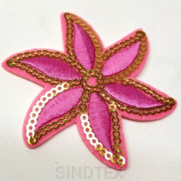 Термонаклейка "Зірка" 6х6см ніжно-рожева від компанії SINDTEX - фото 1