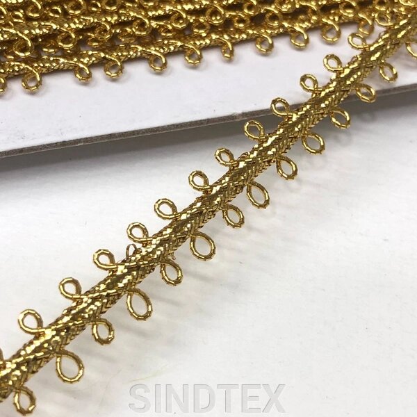 Тесьма декоративна парча 10 мм на відріз - золото від компанії SINDTEX - фото 1