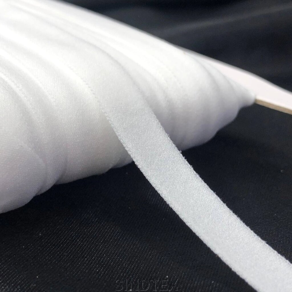 Трикотажна окантувальна бейка (еластична, стрейч) 1см - білий від компанії SINDTEX - фото 1