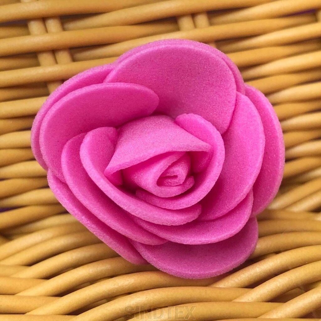 Троянда латексна (фоаміран), бутон 3 см - фуксія від компанії SINDTEX - фото 1