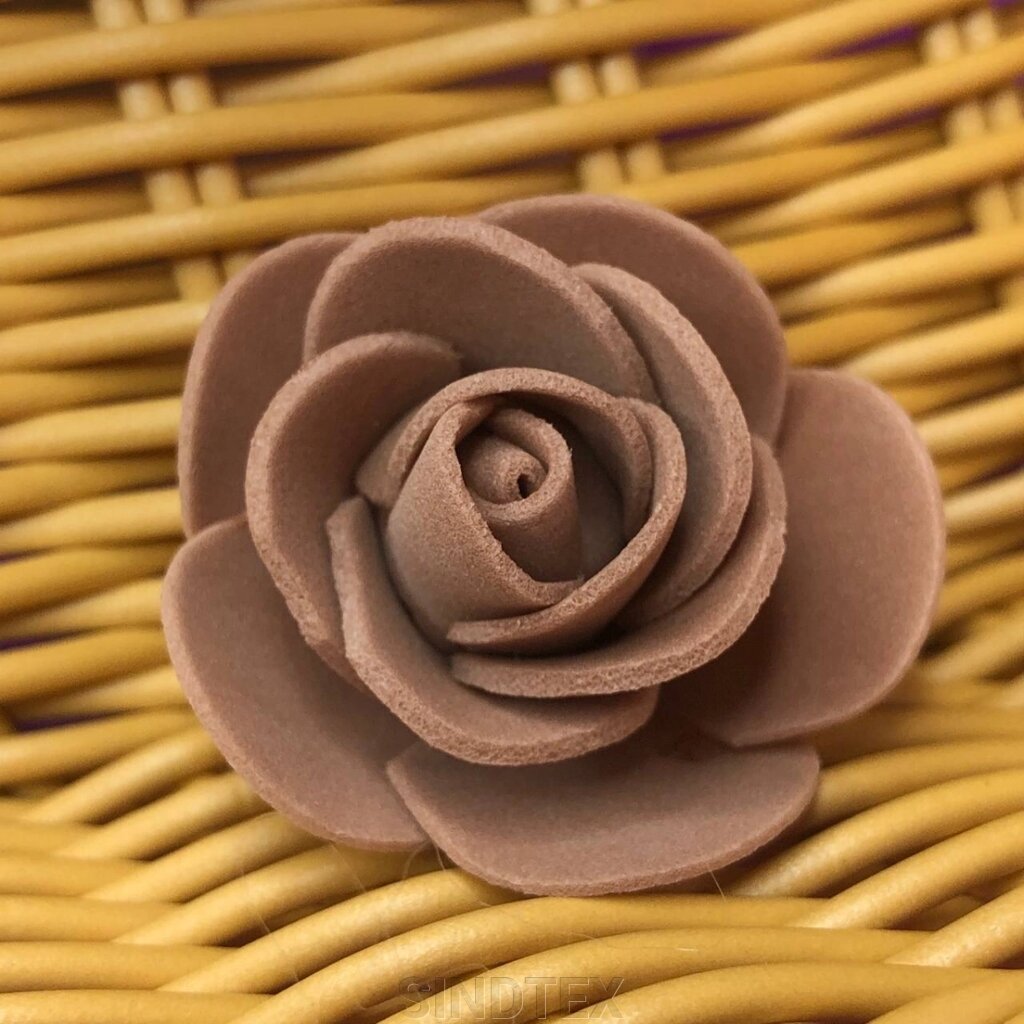 Троянда латексна (фоаміран), бутон 3 см - коричневий від компанії SINDTEX - фото 1