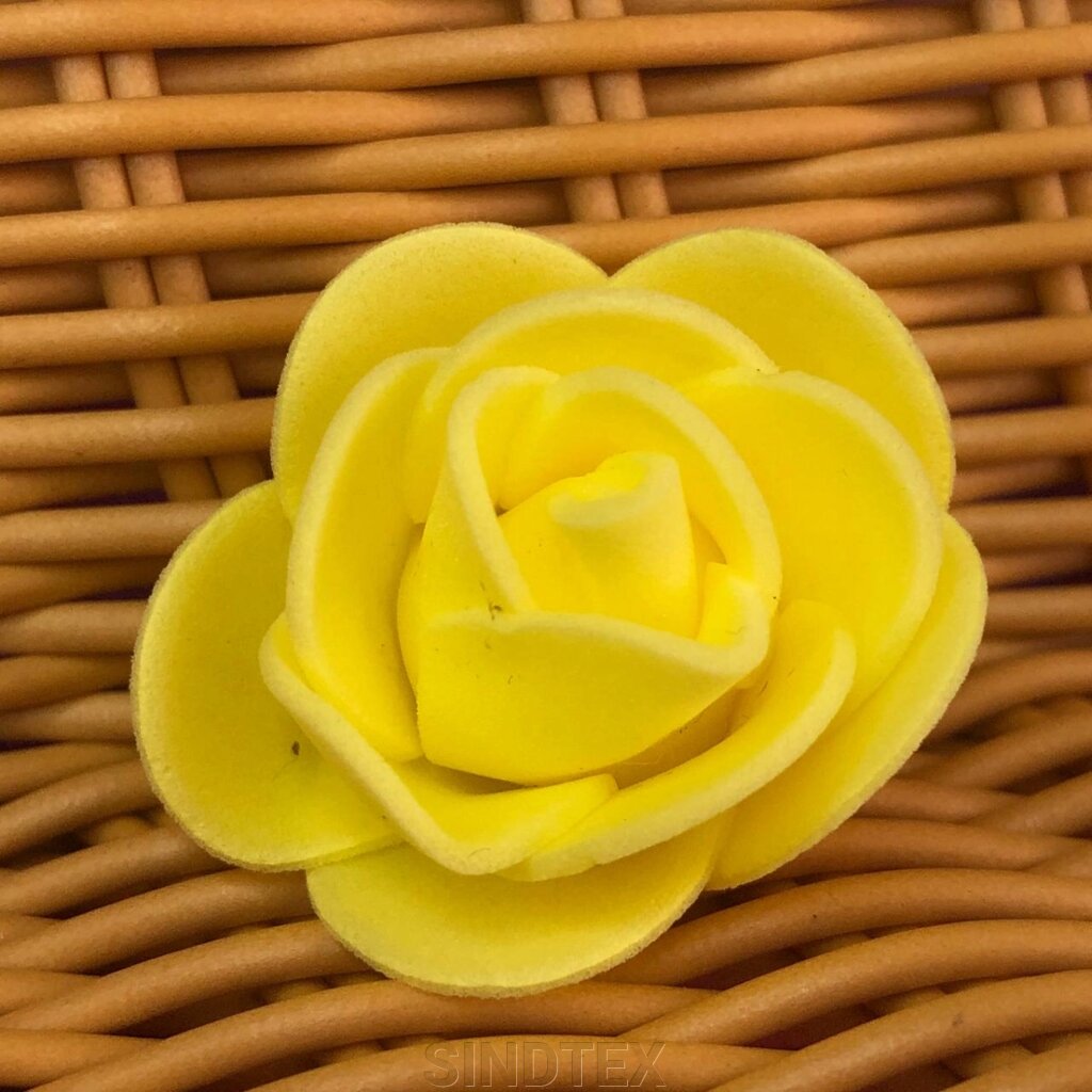Троянда латексна (фоаміран), бутон 3 см - жовта від компанії SINDTEX - фото 1