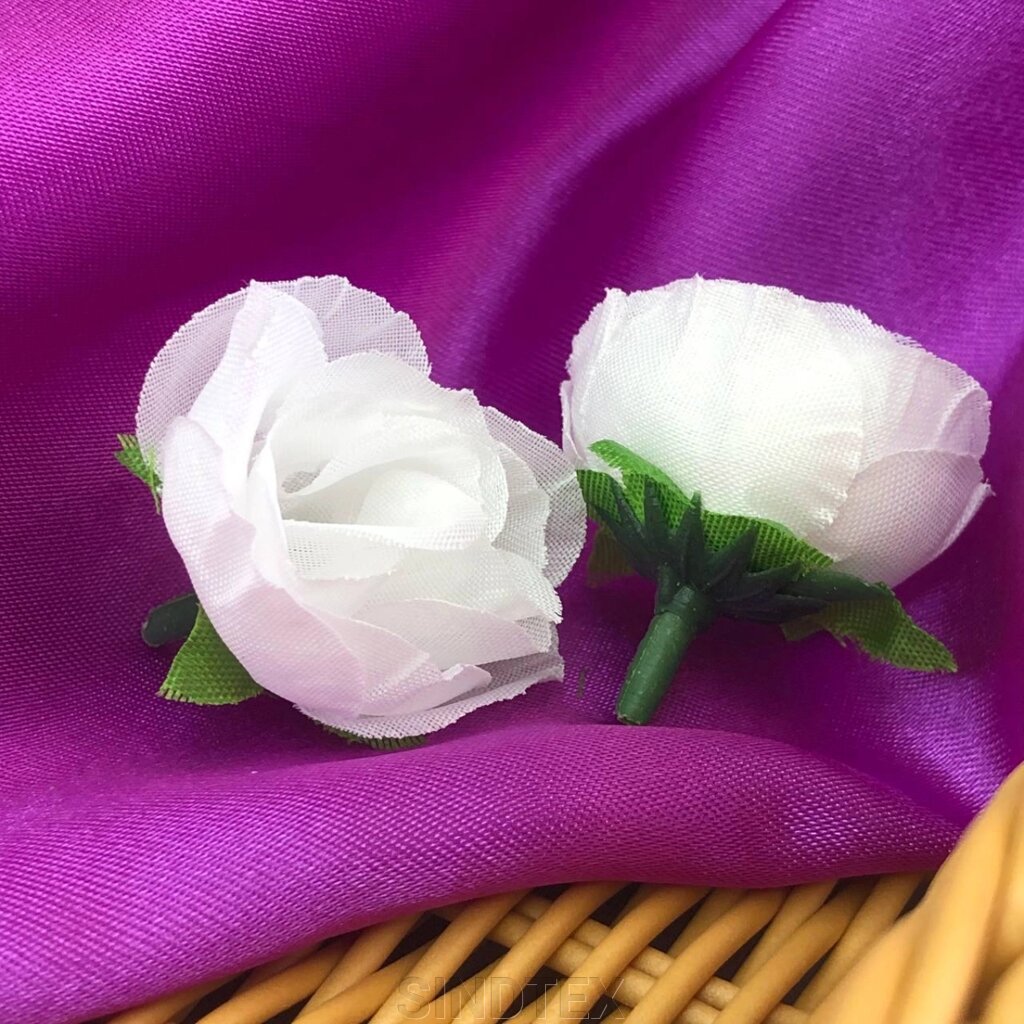 Троянди штучні (головка) 3 см - білий від компанії SINDTEX - фото 1