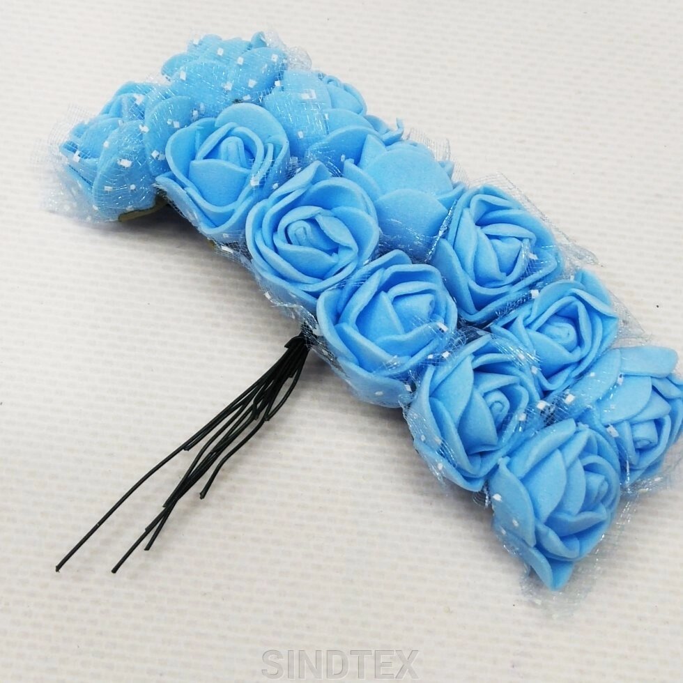 Трояндочки з фоамірану (12шт) колір - Блакитний від компанії SINDTEX - фото 1