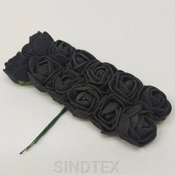 Трояндочки з фоамірану (12шт) колір - Чорний від компанії SINDTEX - фото 1