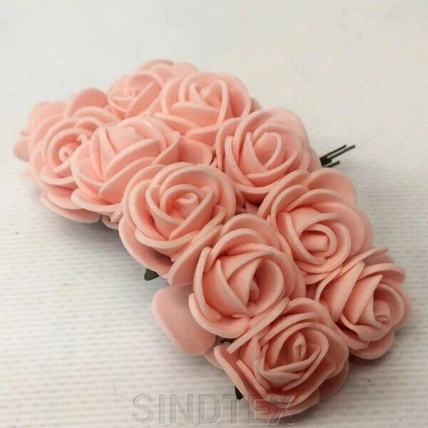 Трояндочки з фоамірану (12шт) колір - Персиковий від компанії SINDTEX - фото 1