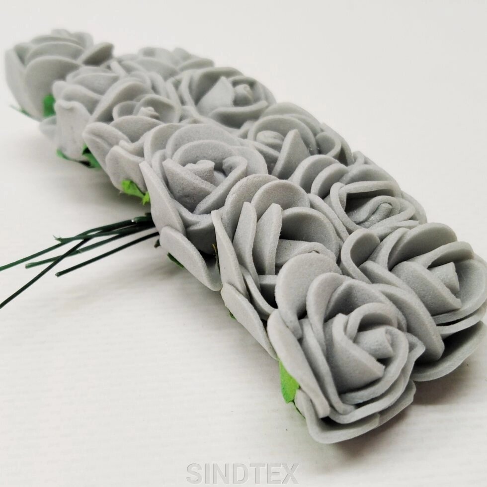 Трояндочки з фоамірану (12шт) колір - Сірий від компанії SINDTEX - фото 1