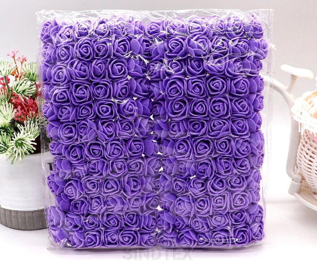 Трояндочки з фоамірану (144шт) Фіолетові від компанії SINDTEX - фото 1