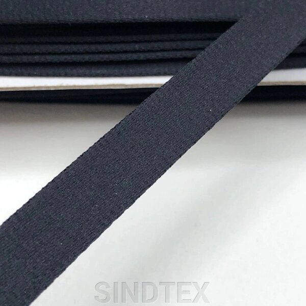 Тунельна стрічка безшовна, гладка 1см х1м, колір - чорний від компанії SINDTEX - фото 1