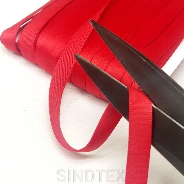 Тунельна стрічка гладка 1см, червона від компанії SINDTEX - фото 1
