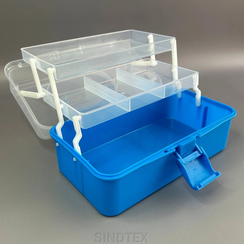 Валіза-органайзер для рукоділля 24х14х14 см, блакитний від компанії SINDTEX - фото 1