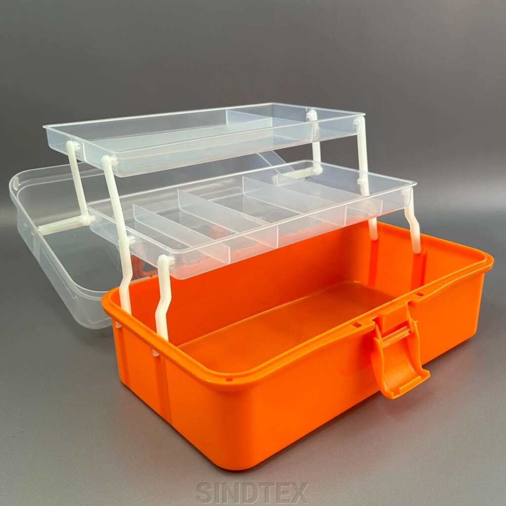 Валіза-органайзер для рукоділля 30х14х17 см, оранж від компанії SINDTEX - фото 1