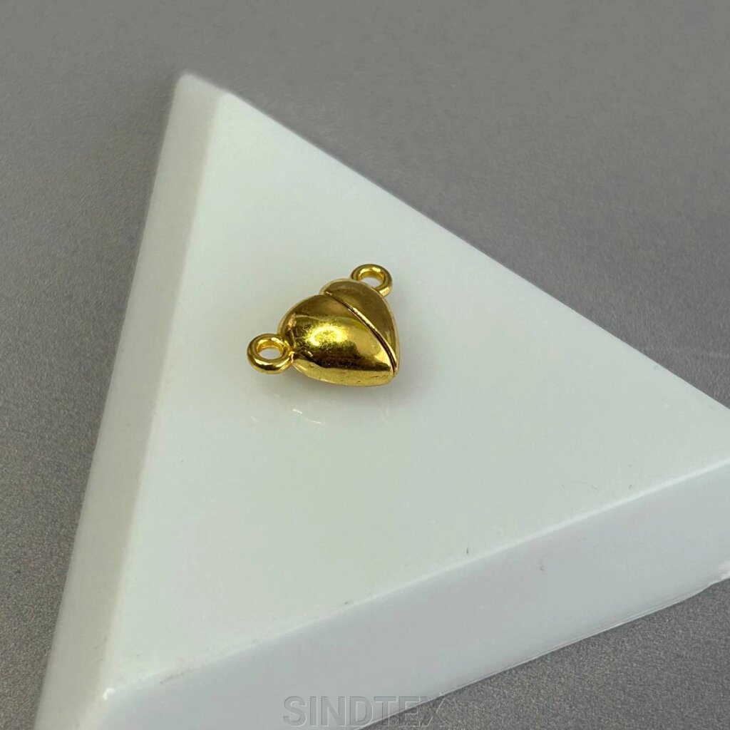 Замочок магнітний "Серце" 10 мм - лимонне золото від компанії SINDTEX - фото 1