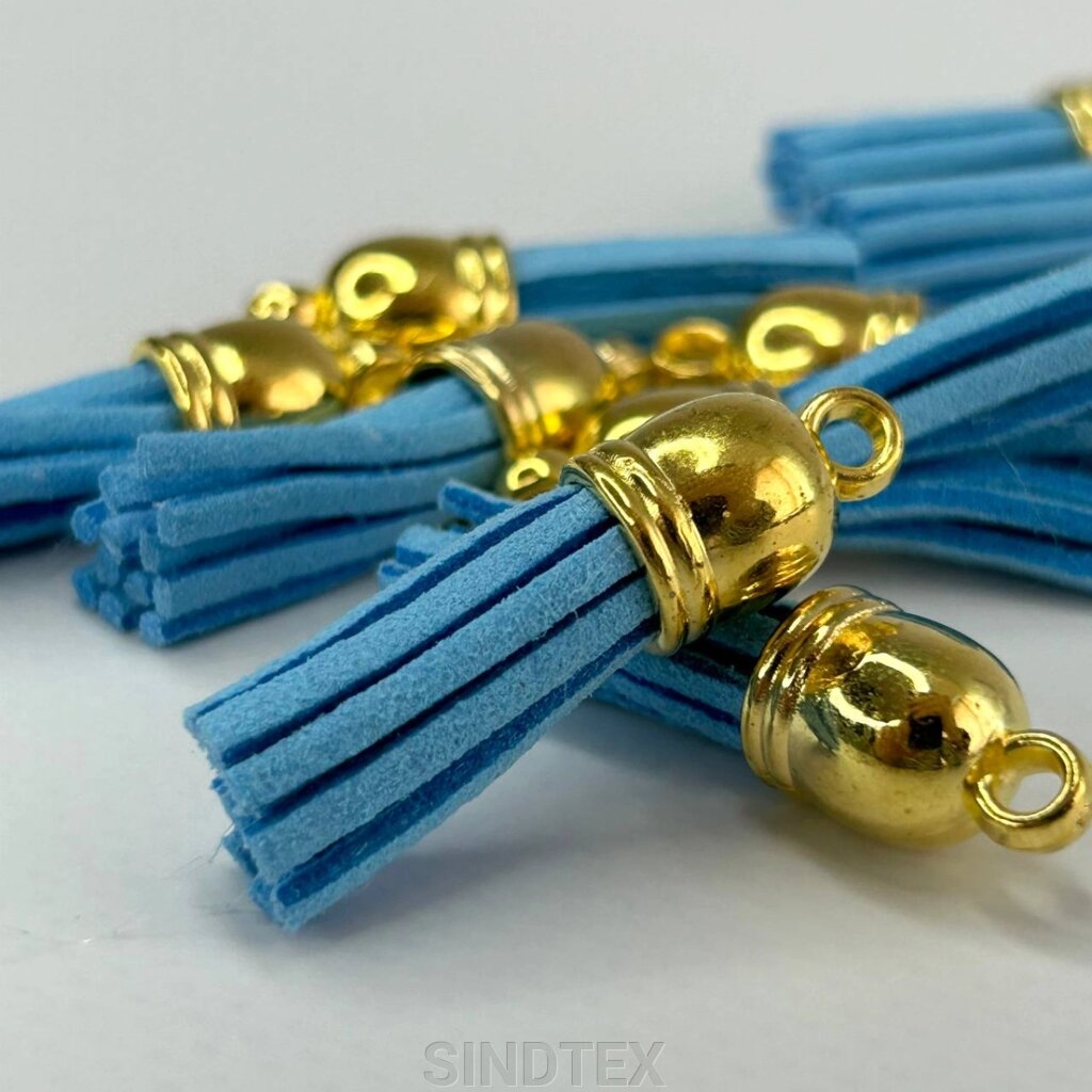 Замшеві китиці для декору 25 мм - блакитний від компанії SINDTEX - фото 1