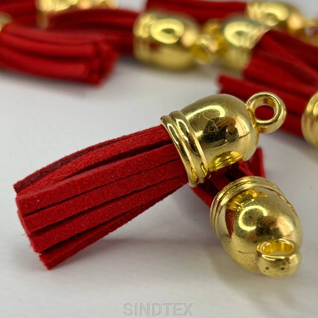 Замшеві китиці для декору 25 мм - червоний від компанії SINDTEX - фото 1