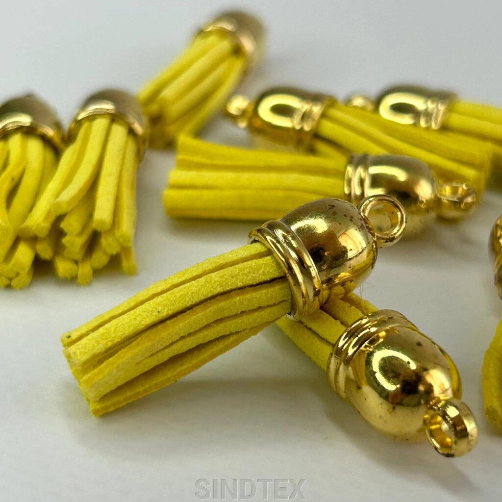 Замшеві китиці для декору 25 мм - жовтий від компанії SINDTEX - фото 1