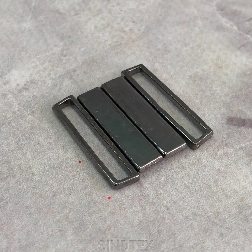 Застібка (HG-49) металева для купальника 2,6 см - темний нікель від компанії SINDTEX - фото 1