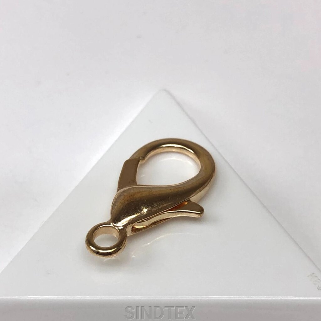 Застібка карабін-лобстер 15х30 мм золото від компанії SINDTEX - фото 1