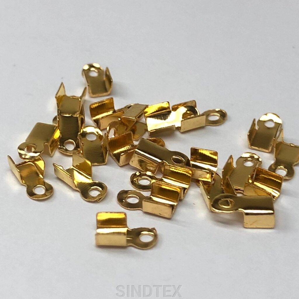 Затискач-кінцевик на волосінь 3х6 мм - 3г/уп - лимонне золото від компанії SINDTEX - фото 1