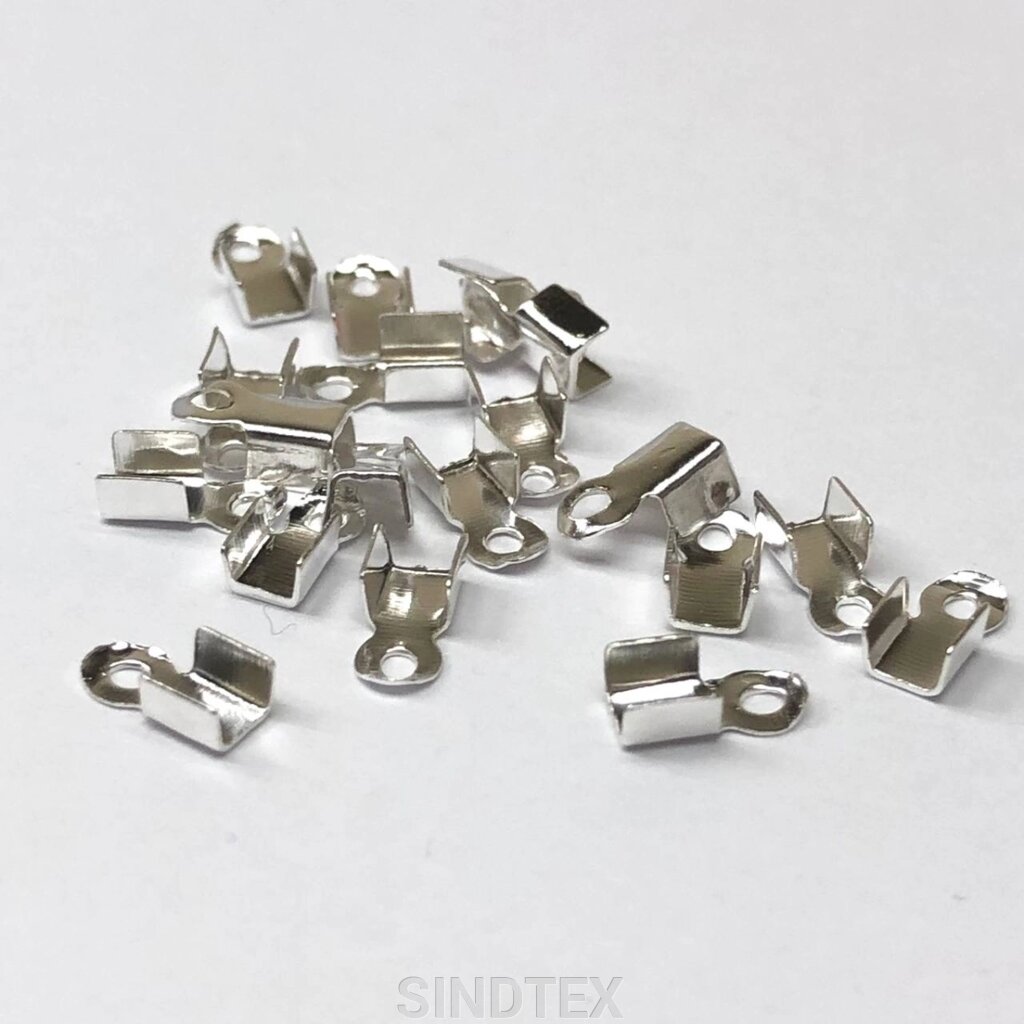 Затискач-кінцевик на волосінь 3х6 мм - 3г/уп - світле срібло від компанії SINDTEX - фото 1