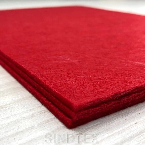Жорсткий фетр, щільний, 3 мм, 20х30 см, колір - червоний С73 від компанії SINDTEX - фото 1