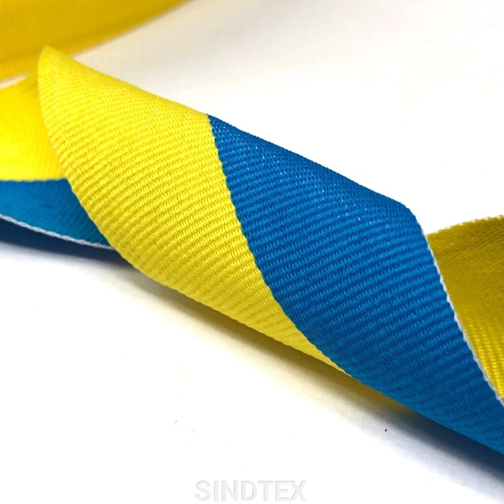 Жовто-блакитна 4 см. стрічка репсова 1м. від компанії SINDTEX - фото 1