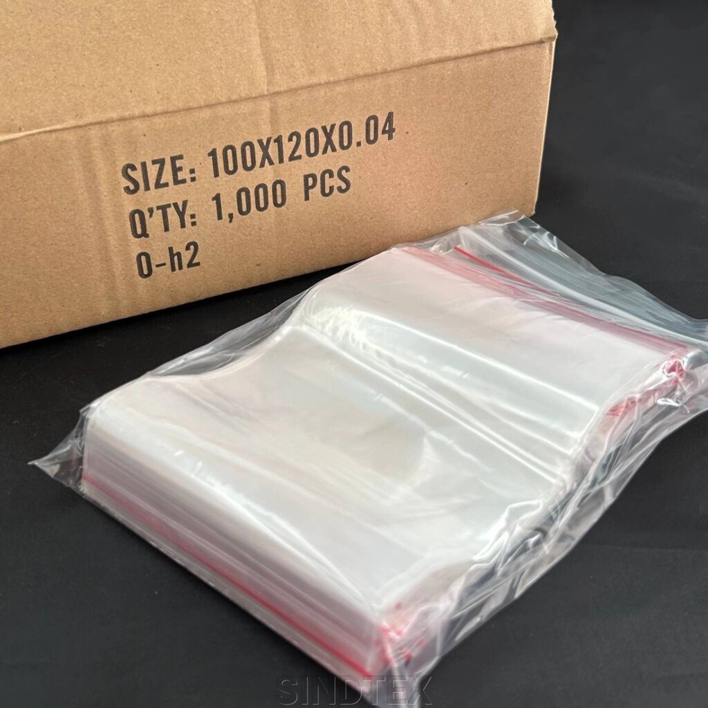 ЗІП пакети із замком ZIP-LOCK, розмір 100х120 мм, уп. 100шт від компанії SINDTEX - фото 1