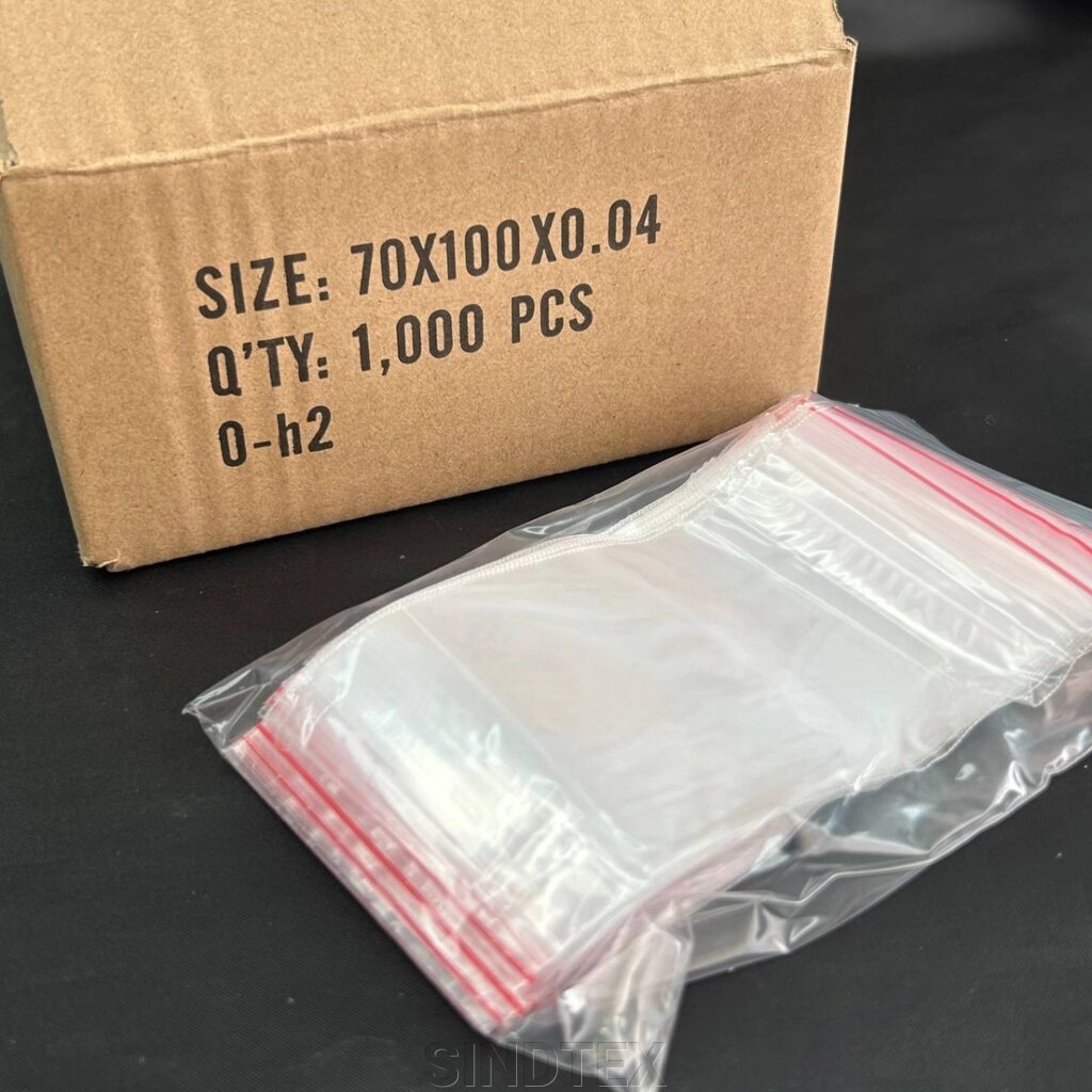 ЗІП пакети із замком ZIP-LOCK, розмір 70х100 мм, уп. 100шт від компанії SINDTEX - фото 1