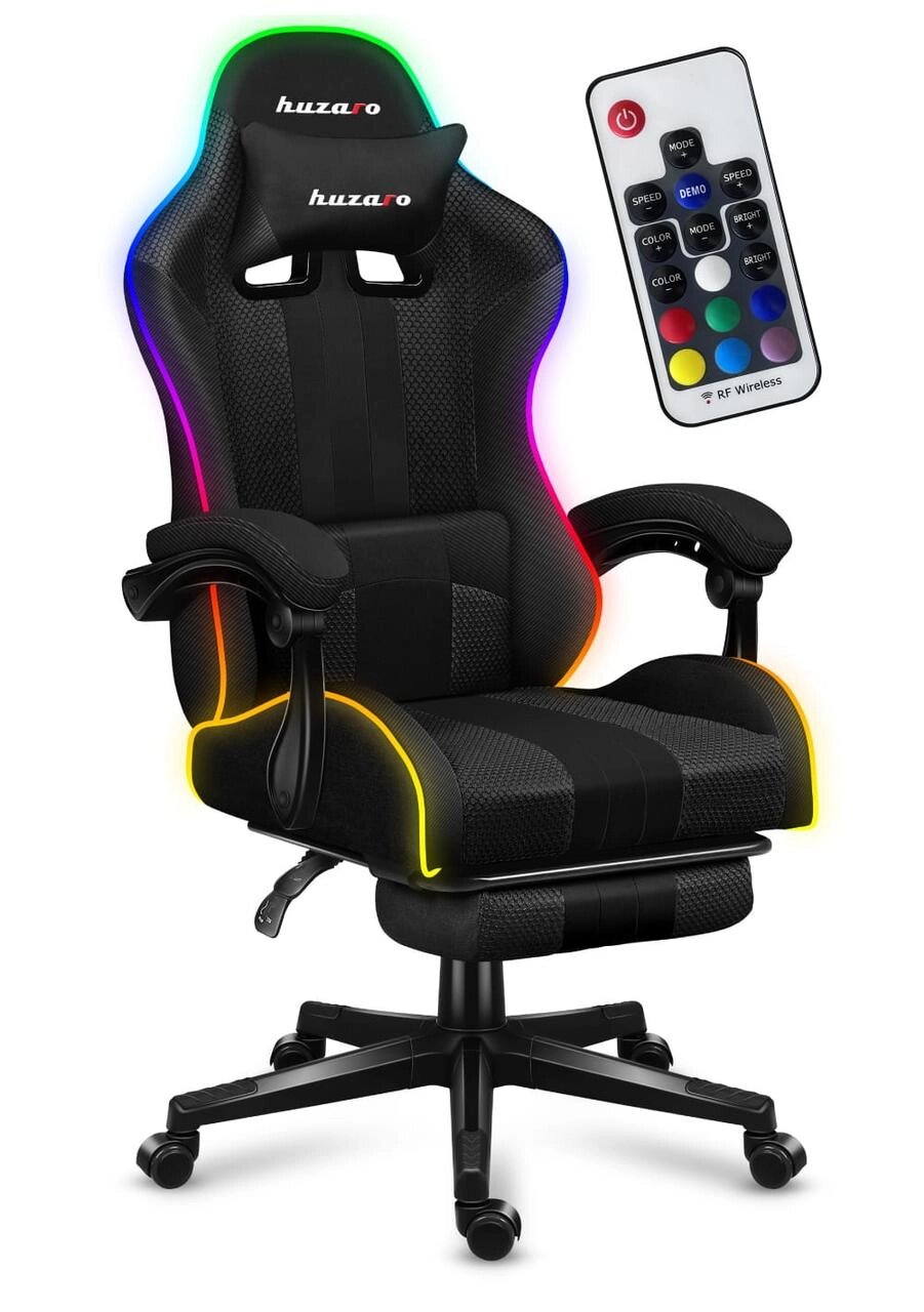 Комп'ютерне крісло Huzaro Force 4.7 RGB Black тканина від компанії Melville - фото 1