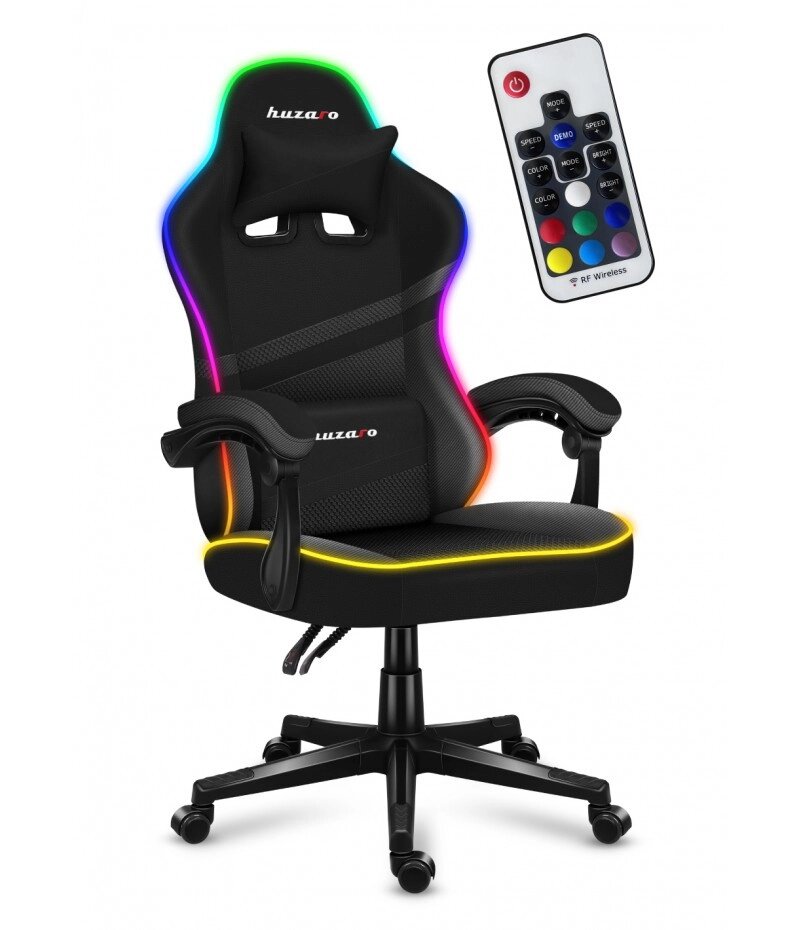 Комп'ютерне крісло Huzaro Force RGB Black тканина від компанії Melville - фото 1