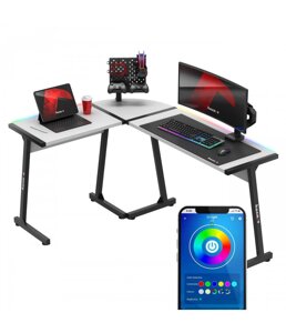 Комп'ютерний стіл huzaro HERO 6.0 white RGB smart