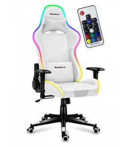 Комп'ютерне крісло HUZARO FORCE 6.2 White RGB LED екошкіра