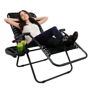 Шезлонг GardenLine Relax Black до 130 кг.