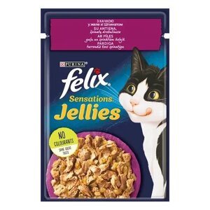 Вологий корм для котів Felix Sensations з качкою та шпинатом 85 г