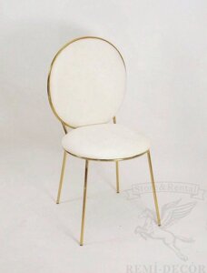 М'який білий стілець з металевого каркаса. Стильні оригінальні стільці для дому в Україні оптом під замовлення
