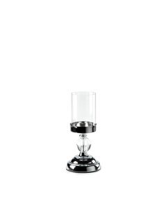 Підсвічник святковий REMY-DEСOR металевий Ватель срібного кольору зі скляною колбою висота 25см декор