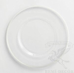 Скляна тарілка скляна REMY-DECOR Halo Glass White Ø 33см кругла з білим краєм для святкового столу