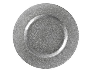 Тарілка підставна скляна REMY-DECOR Silver Antik Ø 33см кругла срібного кольору для святкового столу