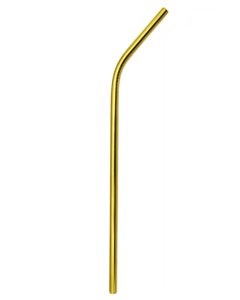 Трубочка для коктейлів багаторазова REMY-DECOR золота металева трубочка вигнута 21,5 см напоїв соку