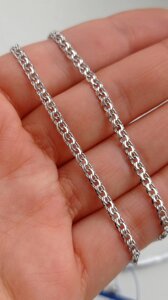 Срібний ланцюг Ланцюжок Чоловіча плетіння Бісмарк срібло 925 55см Розміри в асортименті